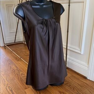 Talbots Elegant Dark Brown Sleeveless Blouse